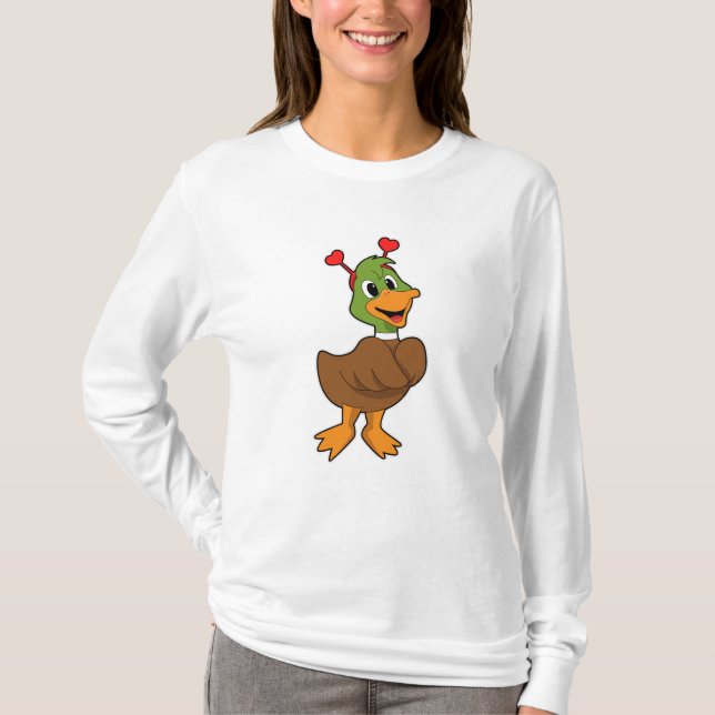 T-shirt Canard avec bandeau de coeur (Devant)