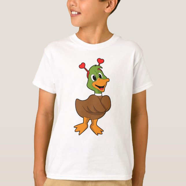 T-shirt Canard avec bandeau de coeur (Devant)