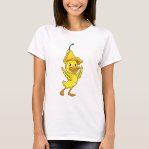 T-shirt Canard avec Casquette Bell jaune
