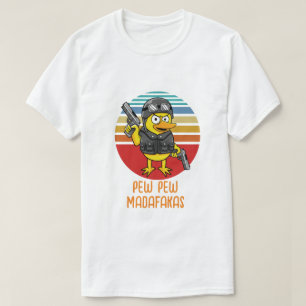 T-shirt Canard avec Pistols Fou Vintage, Pew Pew Pew Madaf