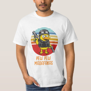 T-shirt Canard avec Pistols Fou Vintage, Pew Pew Pew Madaf