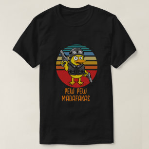 T-shirt Canard avec Pistols Fou Vintage, Pew Pew Pew Madaf