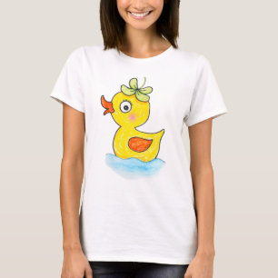 T-shirt Canard bizarre mignon avec graphique de chapeau de