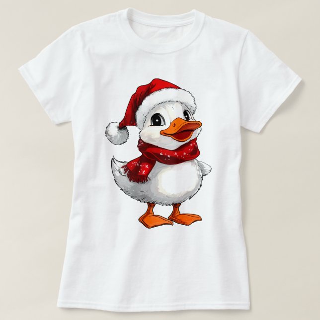 T-shirt Canard blanc de Noël (Design devant)