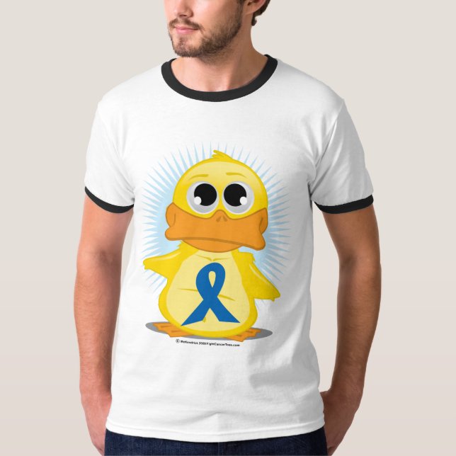 T-shirt Canard bleu de ruban de conscience (Devant)