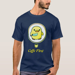 T-shirt Canard Café D'abord – Concept de Humeur Matin
