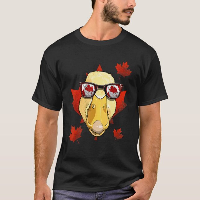 T-shirt Canard canadien Feuille d'érable Canada Drapeau an (Devant)