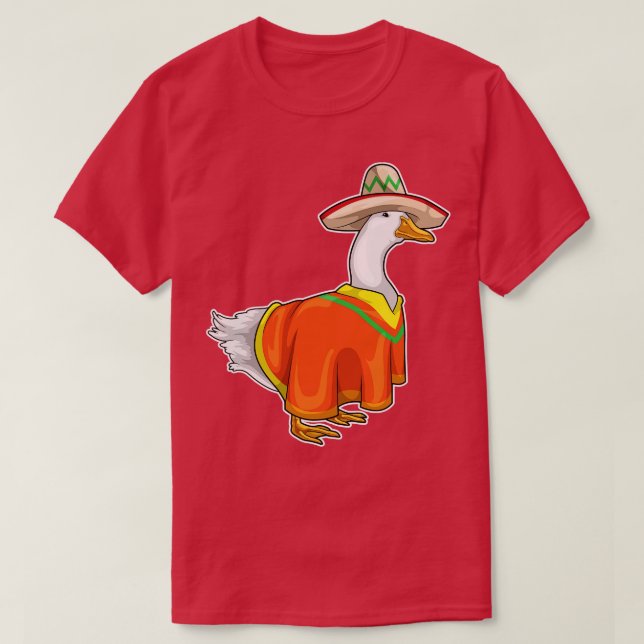 T-shirt Canard casquette mexicain Poncho (Design devant)
