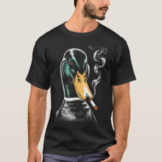 T-shirt Canard colvert fumant une cigarette Mème Canard co