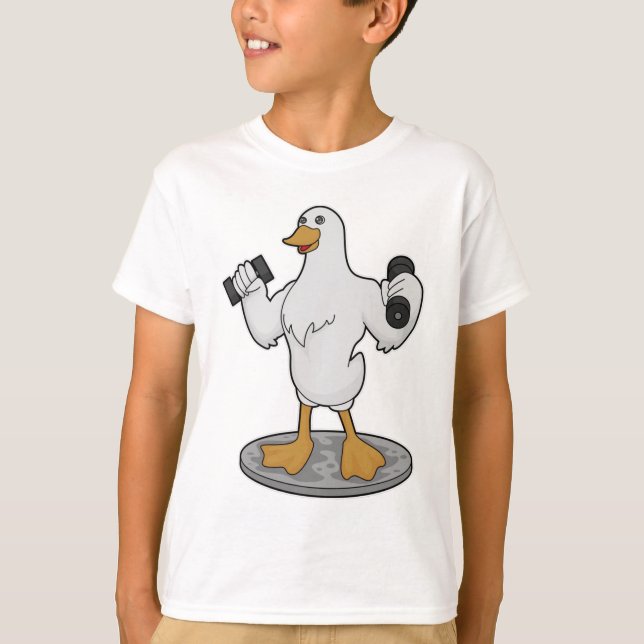 T-shirt Canard comme Bodybuilder avec des cloches (Devant)