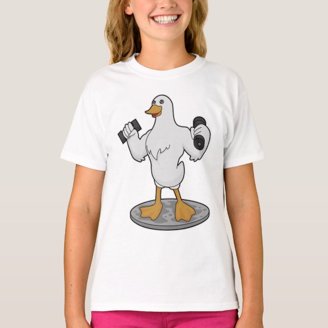 T-shirt Canard comme Bodybuilder avec des cloches (Devant)
