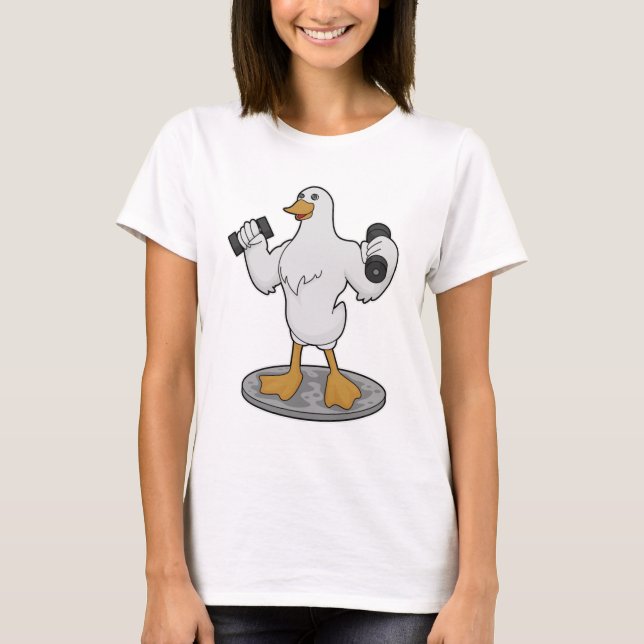 T-shirt Canard comme Bodybuilder avec des cloches (Devant)