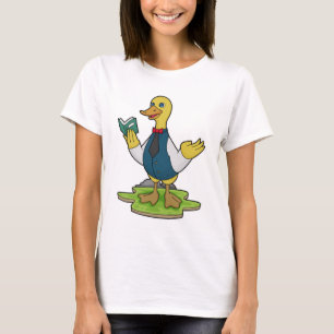T-shirt Canard comme enseignant avec livre