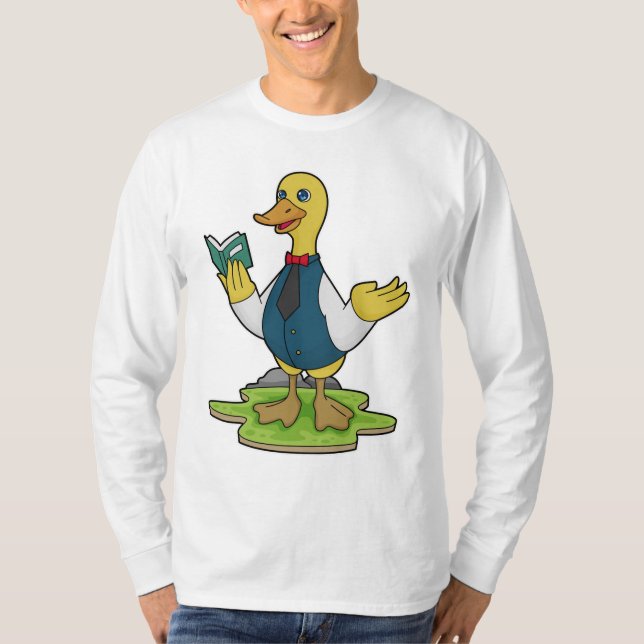 T-shirt Canard comme enseignant avec livre (Devant)