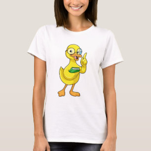 T-shirt Canard comme enseignant avec livre et lunettes
