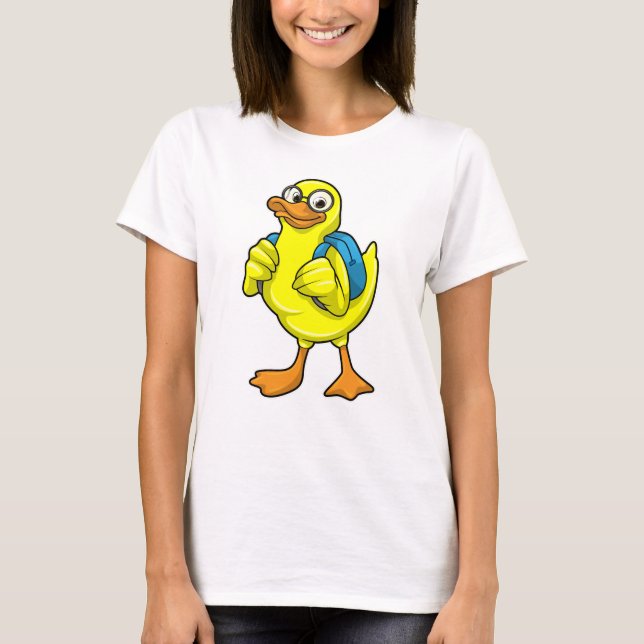 T-shirt Canard comme étudiant avec sac à dos (Devant)