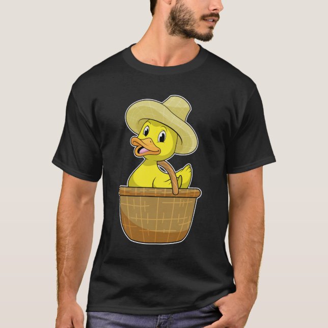 T-shirt Canard comme fermier avec panier (Devant)
