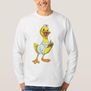 T-shirt Canard comme infirmière avec coeur