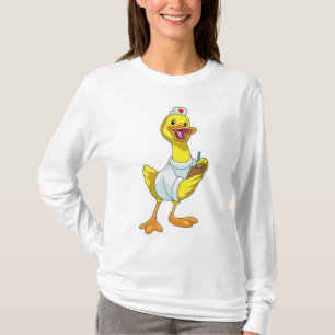 T-shirt Canard comme infirmière avec coeur