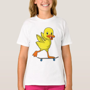T-shirt Canard comme patineur avec skateboard