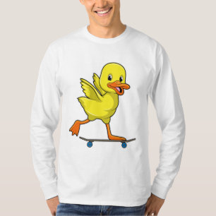 T-shirt Canard comme patineur avec skateboard