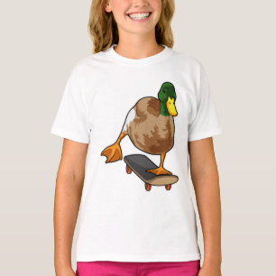 T-shirt Canard comme patineur avec skateboard