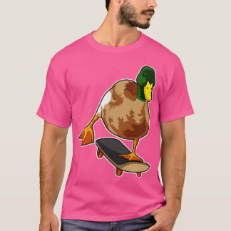 T-shirt Canard comme patineur avec skateboard 1