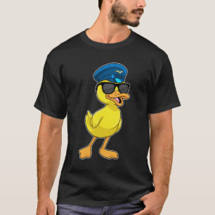 T-shirt Canard comme pilote avec casquette pilote