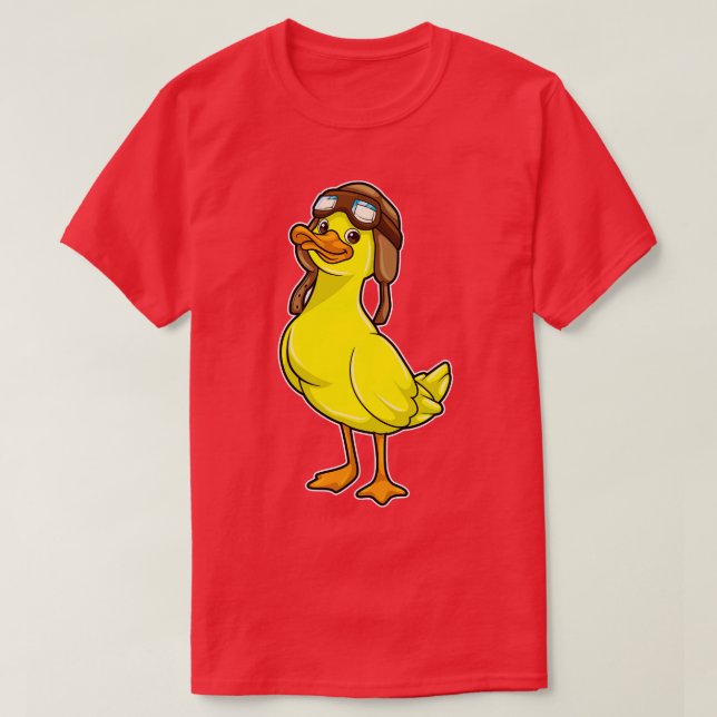 T-shirt Canard comme pilote avec lunettes Casquettes (Design devant)