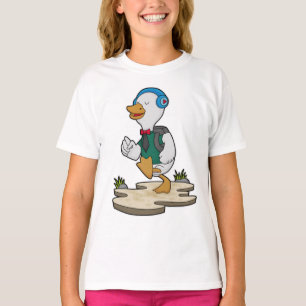 T-shirt Canard comme randonneur avec sac à dos