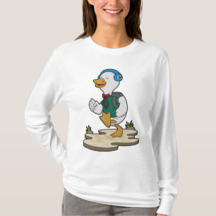 T-shirt Canard comme randonneur avec sac à dos