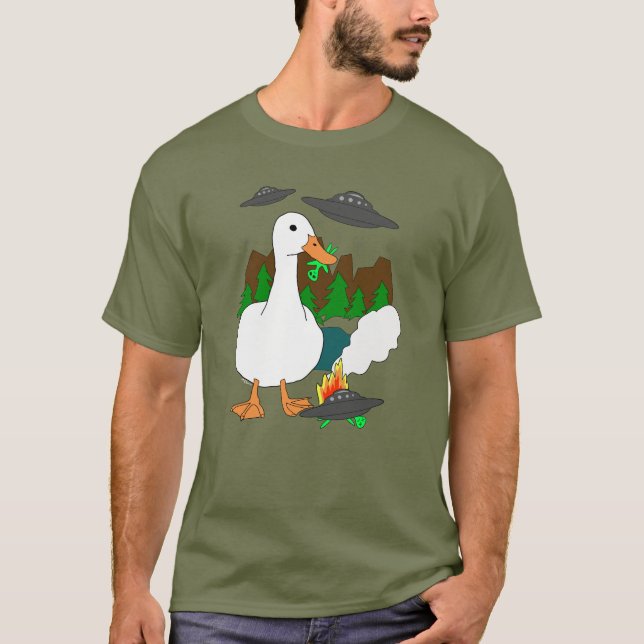 T-shirt Canard contre Aliens (Devant)