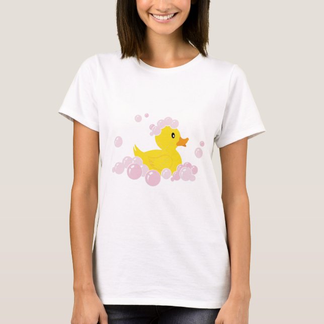T-shirt Canard dans les bulles roses (Devant)