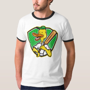 T-shirt Canard de caricature de cricket rétro