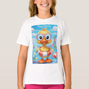 T-shirt Canard de fête avec tuba et maillot de bain