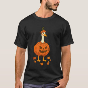 T-shirt Canard de Halloween Cottagecore dans un Jack O Lan