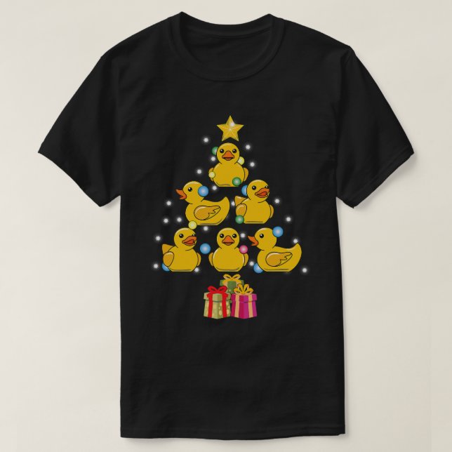 T-shirt Canard de Noël Arbre canard canette et cou Noël Cl (Design devant)