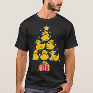 T-shirt Canard de Noël Arbre canard canette et cou Noël Cl