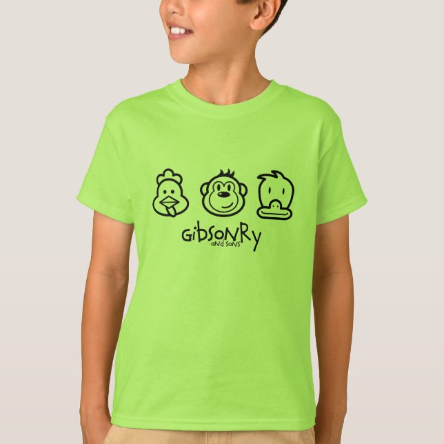 T-shirt canard de singe de poulet (Devant)