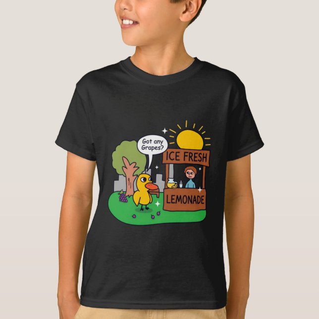 T-shirt Canard Demande Des Raisins Stand De Limonade (Devant)