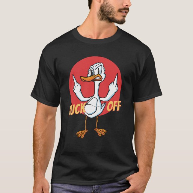T-shirt Canard Drôle Duck Pun Moyen Doigt (Devant)