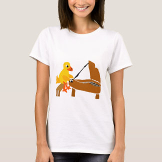 T-shirt Canard drôle jouant l'art de piano