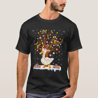 T-shirt Canard Éclairage Xmas Arbre cadeau Canard Arbre po