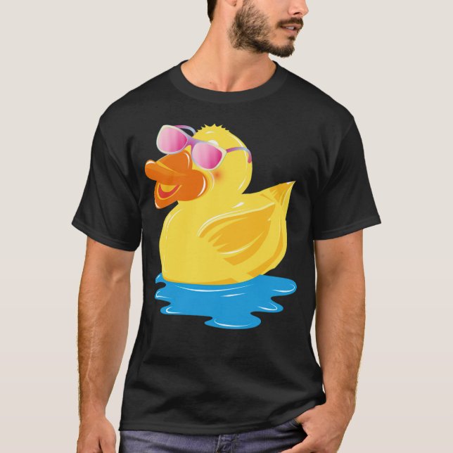 T-shirt canard en caoutchouc amusant avec animal de compag (Devant)