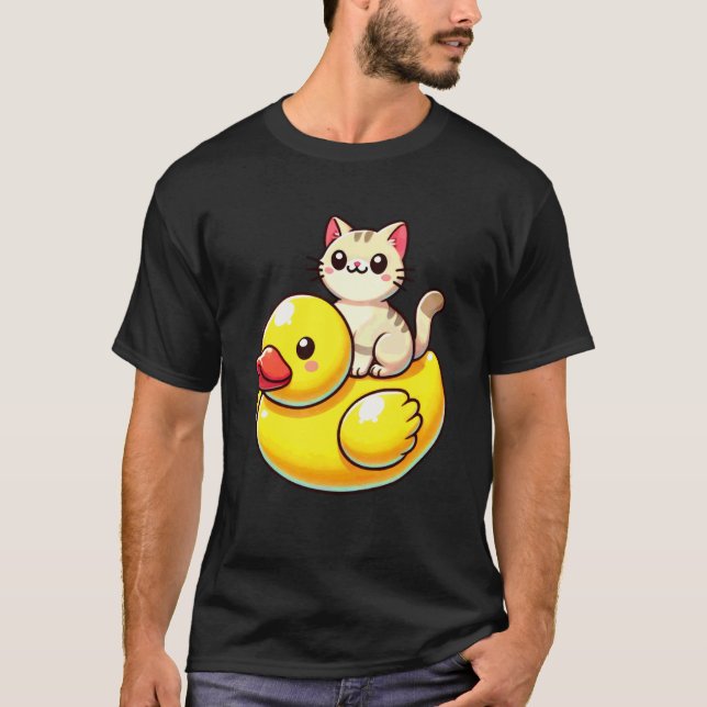 T-shirt Canard en caoutchouc chat mignon (Devant)