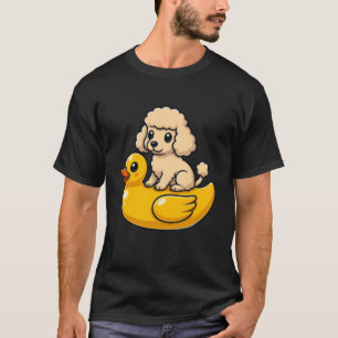 T-shirt Canard en caoutchouc chien caniche mignon