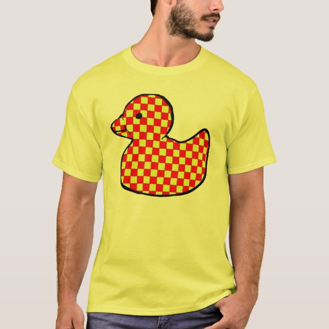 T-shirt canard en caoutchouc de damier (Devant)