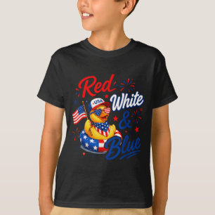 T-shirt Canard en caoutchouc drapeau américain Rouge Blanc