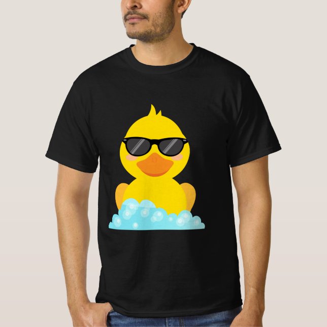 T-shirt Canard en caoutchouc jaune avec lunettes de soleil (Devant)