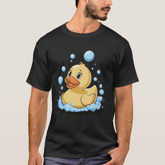 T-shirt Canard en Caoutchouc Jaune Canard de Bain (Devant)